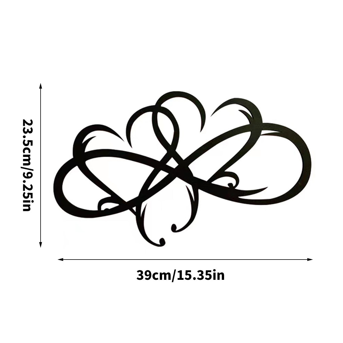 Metal Infinity Heart Hang Art Sculpture for Home Decoration