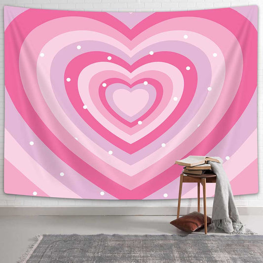 Cute Pink Aesthetic Tapestry For Girls Bedroom Decoration