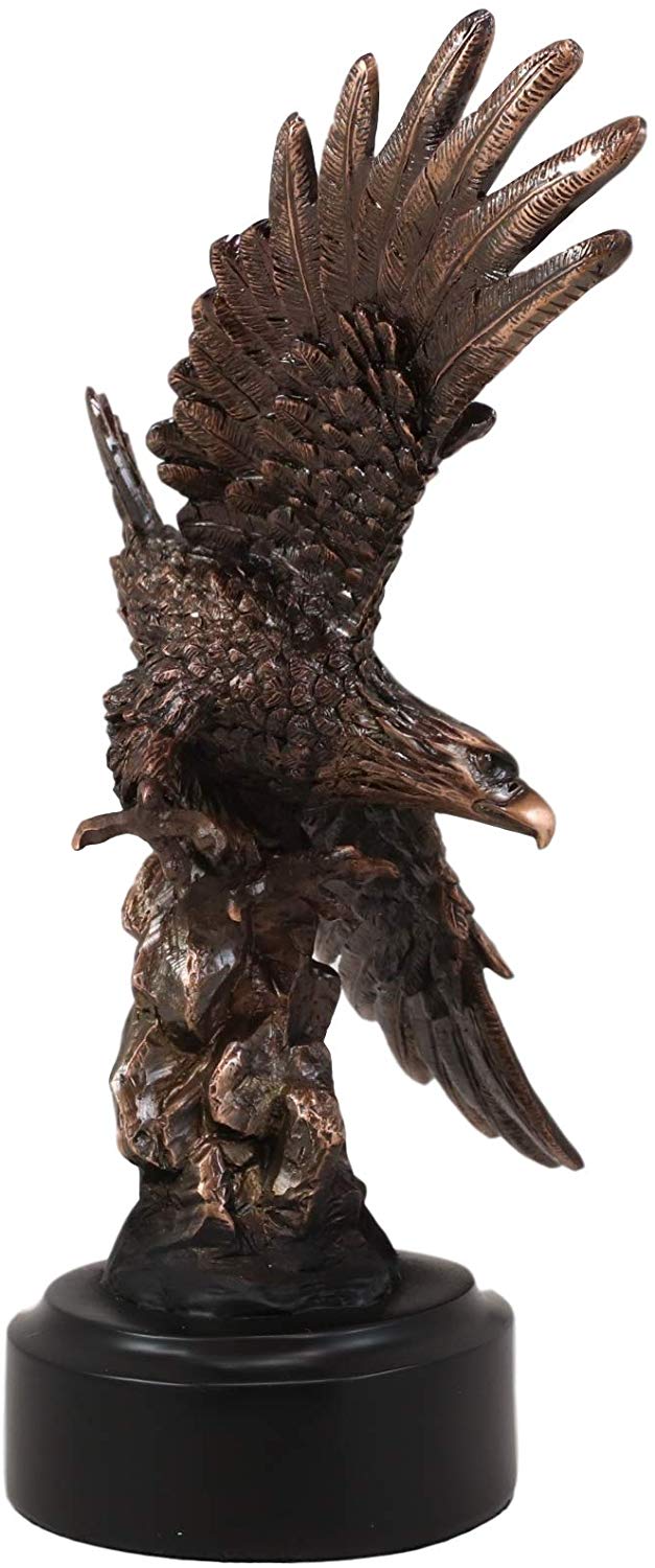 9.25" Tall Wings Broad Winged Bald Eagle Figurine