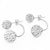 1 Pair Women Jewelry Silver Double Beaded Rhinestone Crystal Stud Earrings