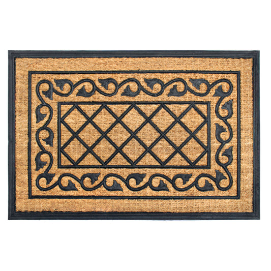 Moulded Rubber Coir Honeysuckle Doormat, 24" x 36"