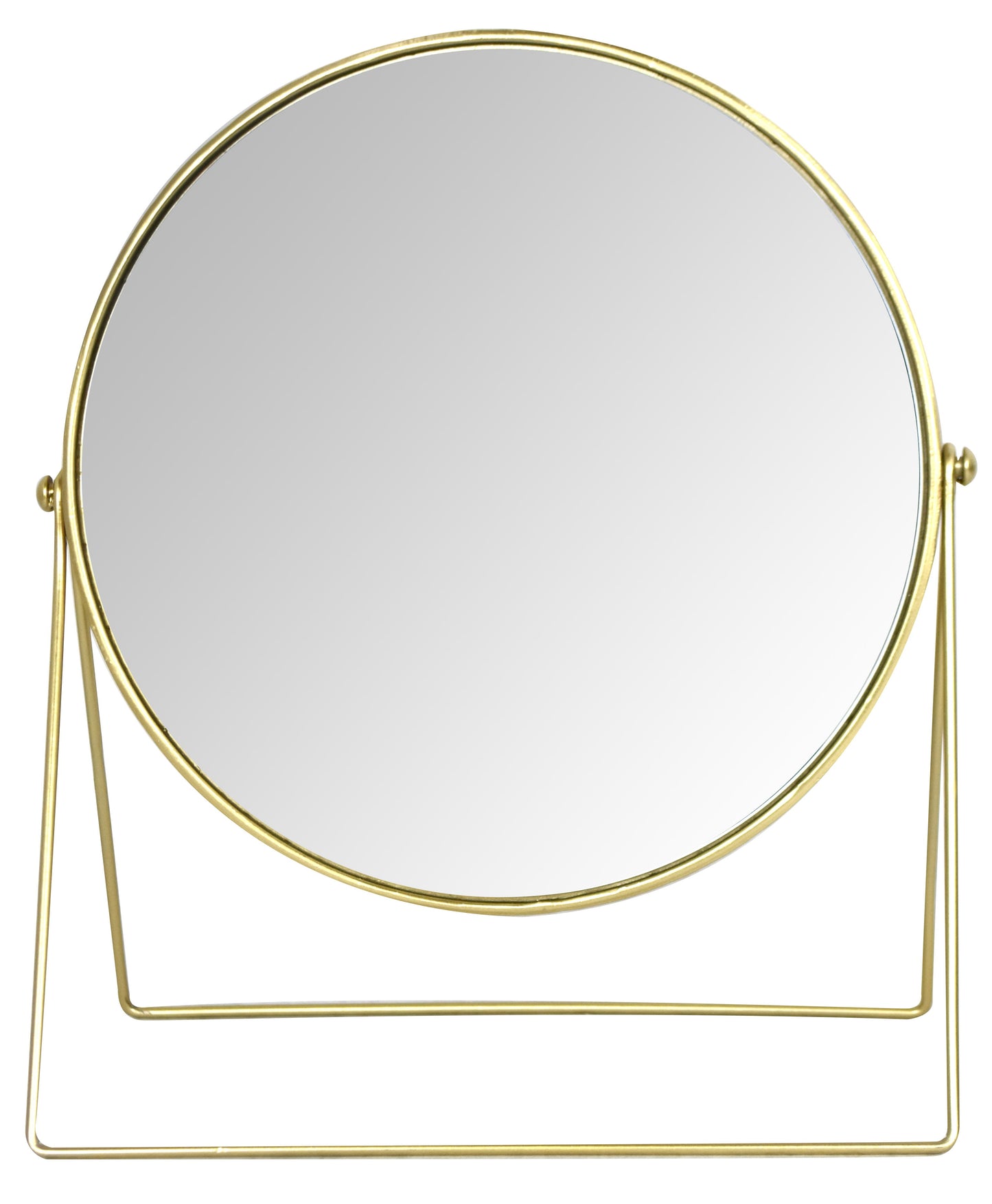 Gold Round Swivel Metal Vanity Mirror - 10" x 12"