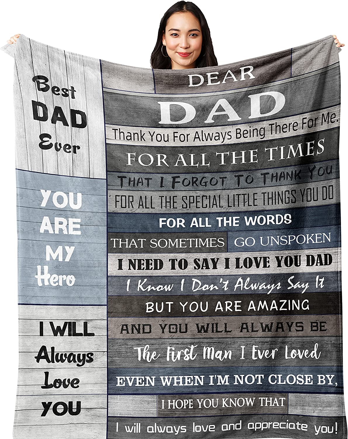 Fathers Day from Daughter/Son Gifts for Dad, Best Dad Ever Gifts, Who Wants Nothing Blanket 60X50in