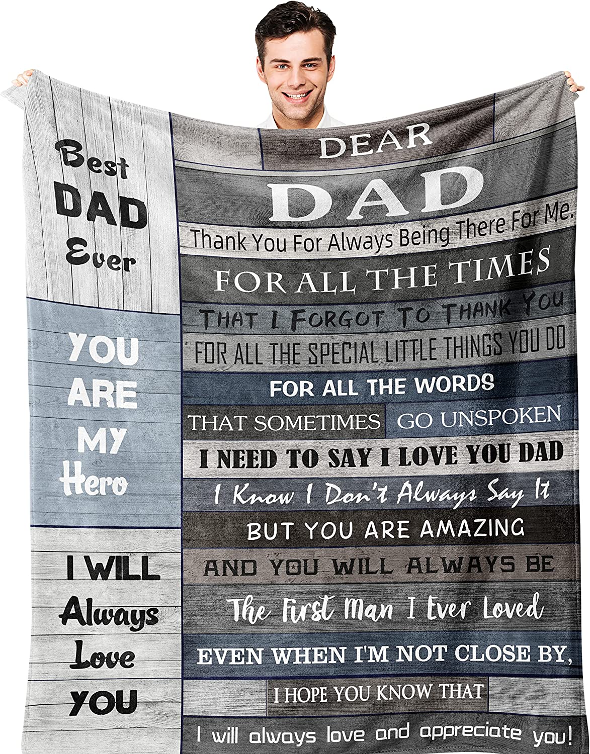 Fathers Day from Daughter/Son Gifts for Dad, Best Dad Ever Gifts, Who Wants Nothing Blanket 60X50in