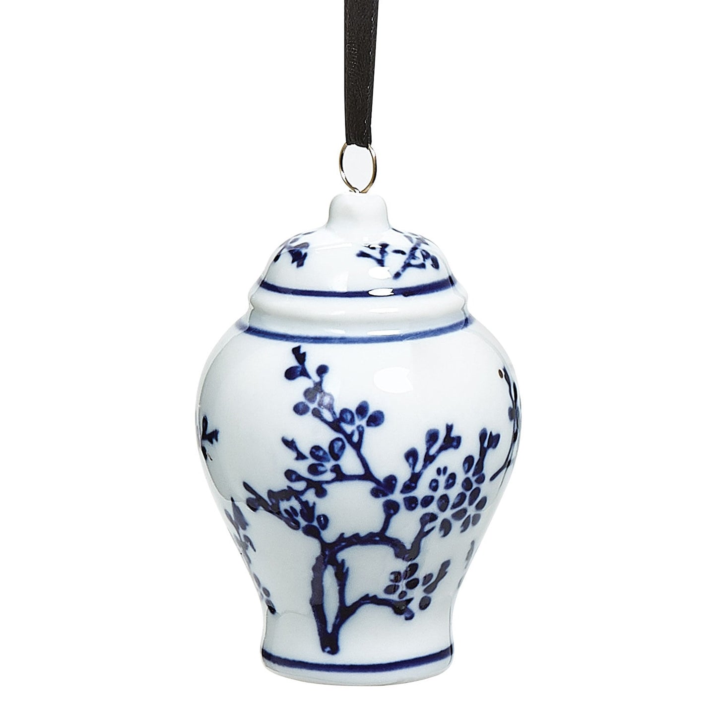 Mini Ginger Jar Ornaments - Set of 4 Porcelain Hanging Chinoiserie Vases