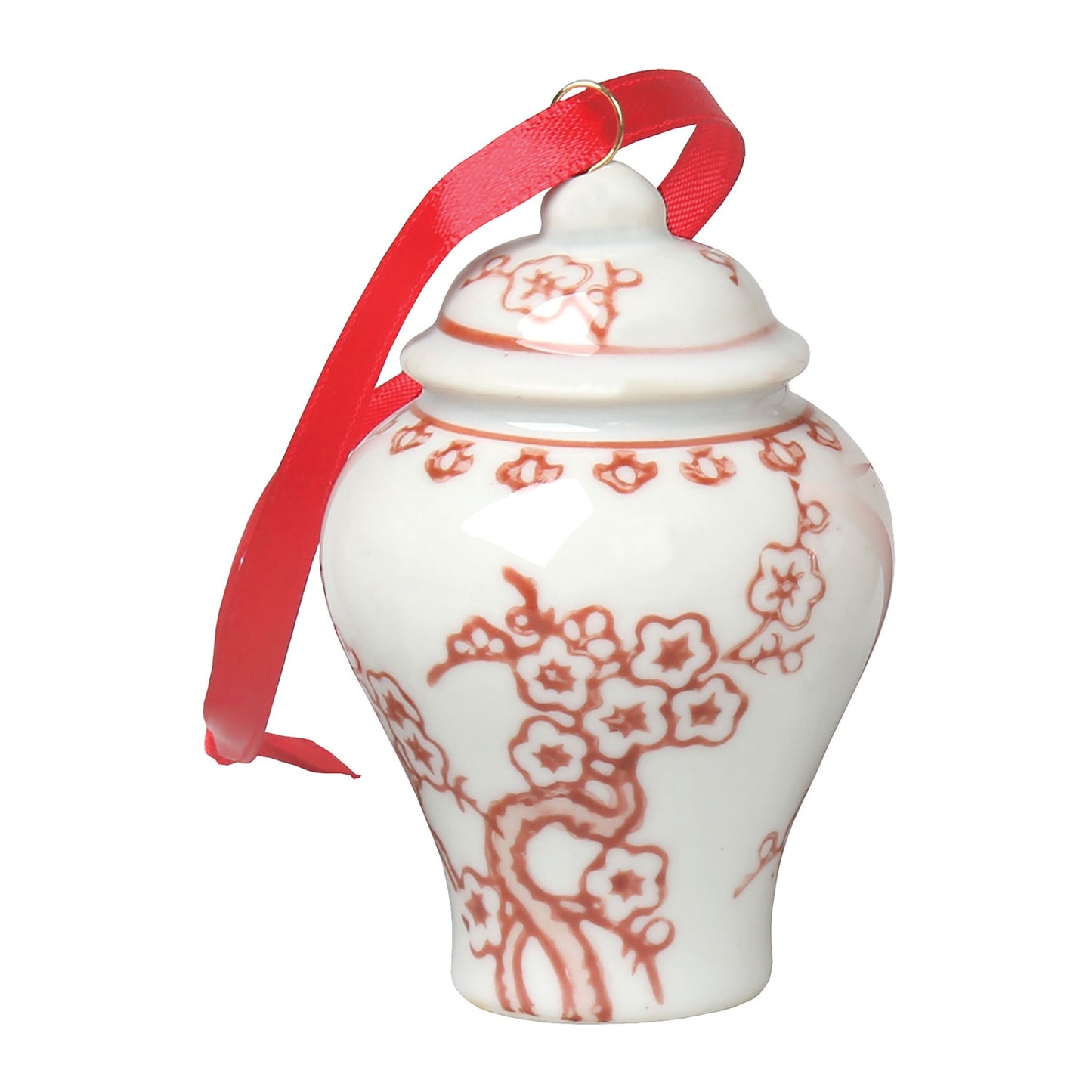 Mini Ginger Jar Ornaments - Set of 4 Porcelain Hanging Chinoiserie Vases