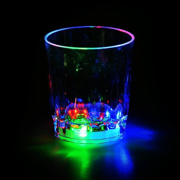 Set 24 Shot Glasses - Plastic 2 oz LED Blinking Barware