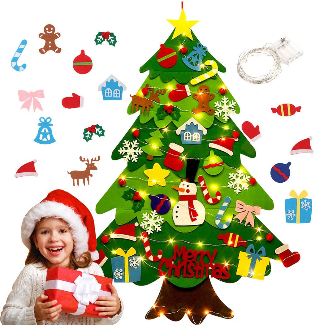 Christmas Tree for Toddlers- DIY Felt Tree w/ 33pcs Ornaments