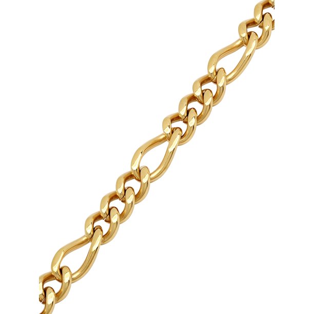 Men's Gold-Tone Stainless Steel Figaro Bracelet 9" - Mens Bracelet