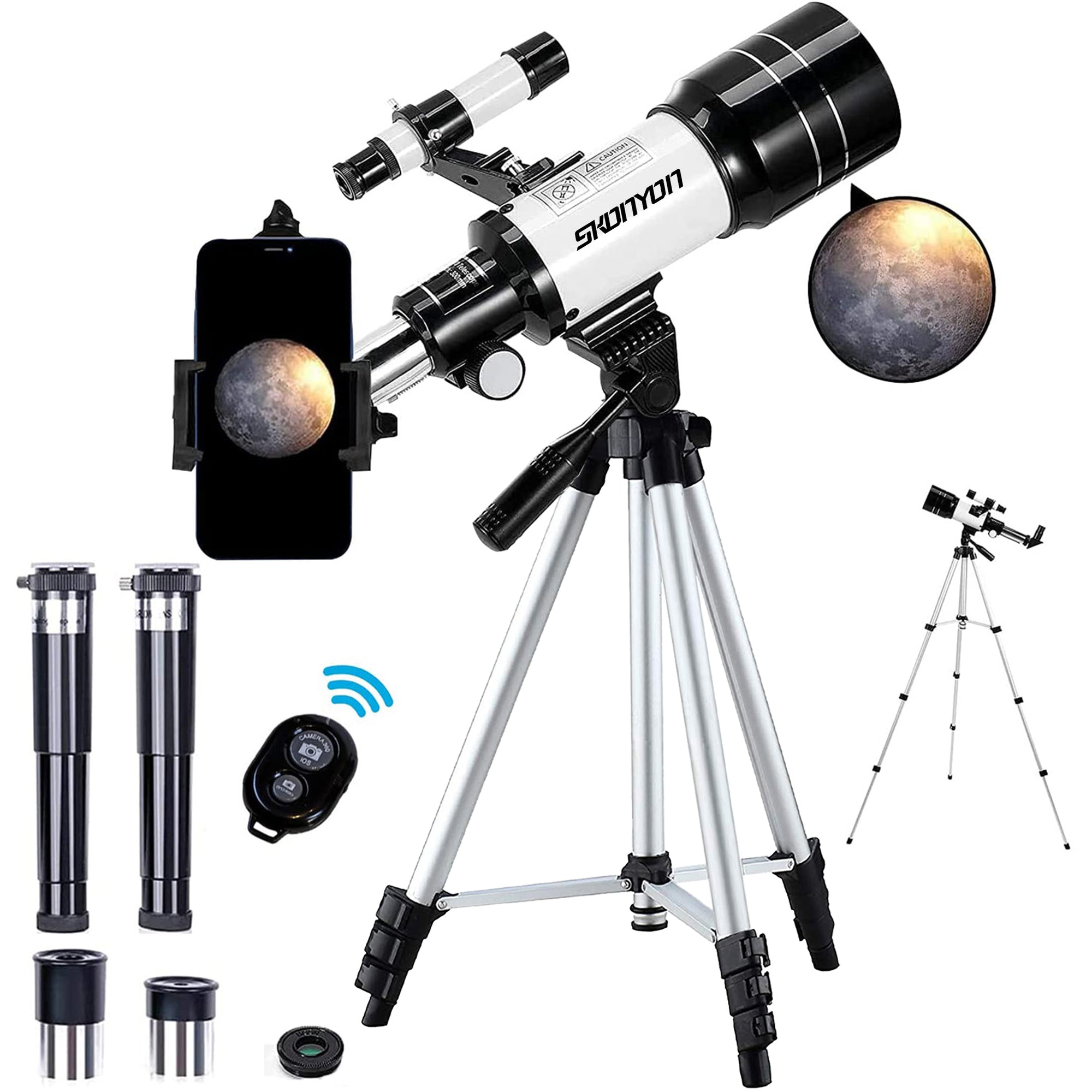 Telescope for Kids & Beginners, 70mm Aperture 300mm Astronomical Refractor Telescope