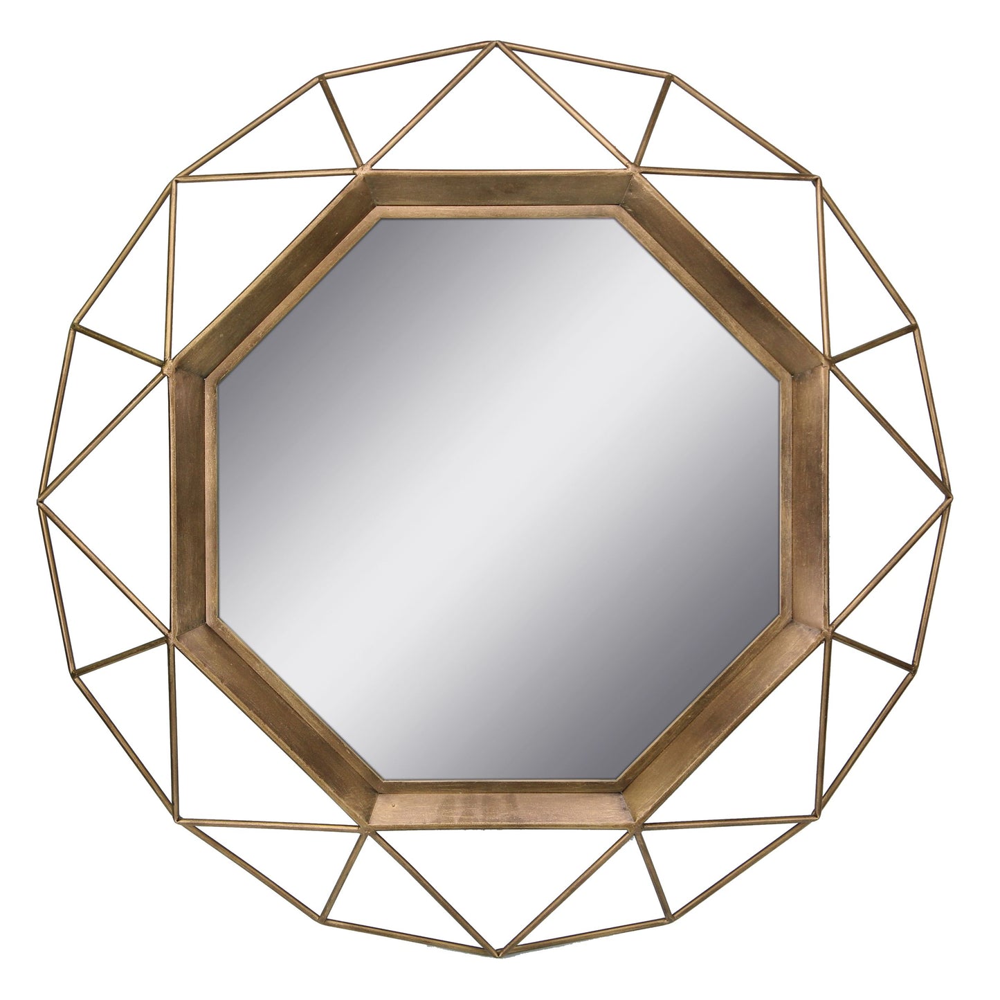 28.3"  Modern Geometric Metal Wall Mirror