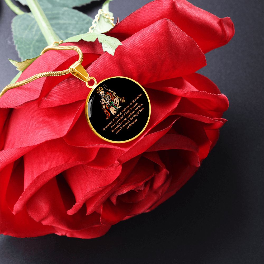 Lord Hanuman Oh conqueror of the Wind, Destroyer of all miseries special Pendant