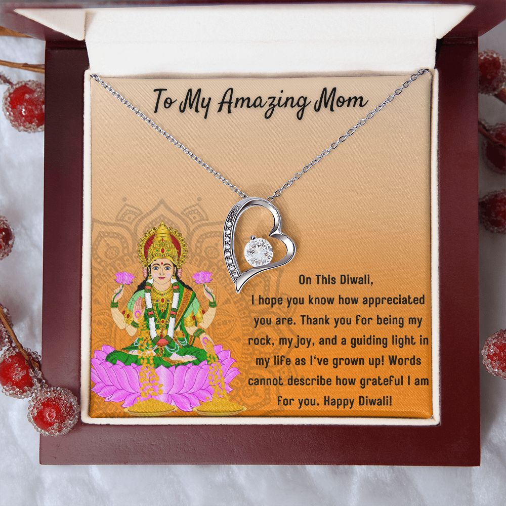 To My Amazing Mom I Forever Love You Blessed by Goddess Lakshmi Necklace Set