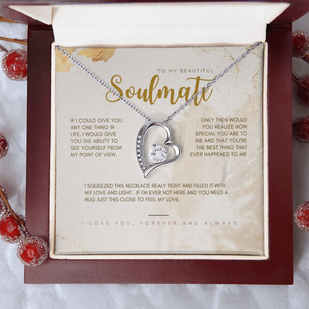 To My Beautiful Soulmate Forever Love Necklace, Valentine's Day Gift for Her