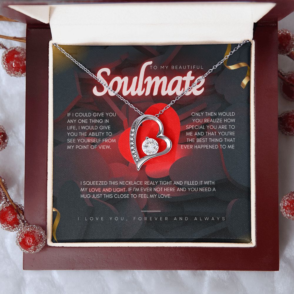 To My Beautiful Soulmate dazzling Forever Love Necklace, valentine's day gift for her