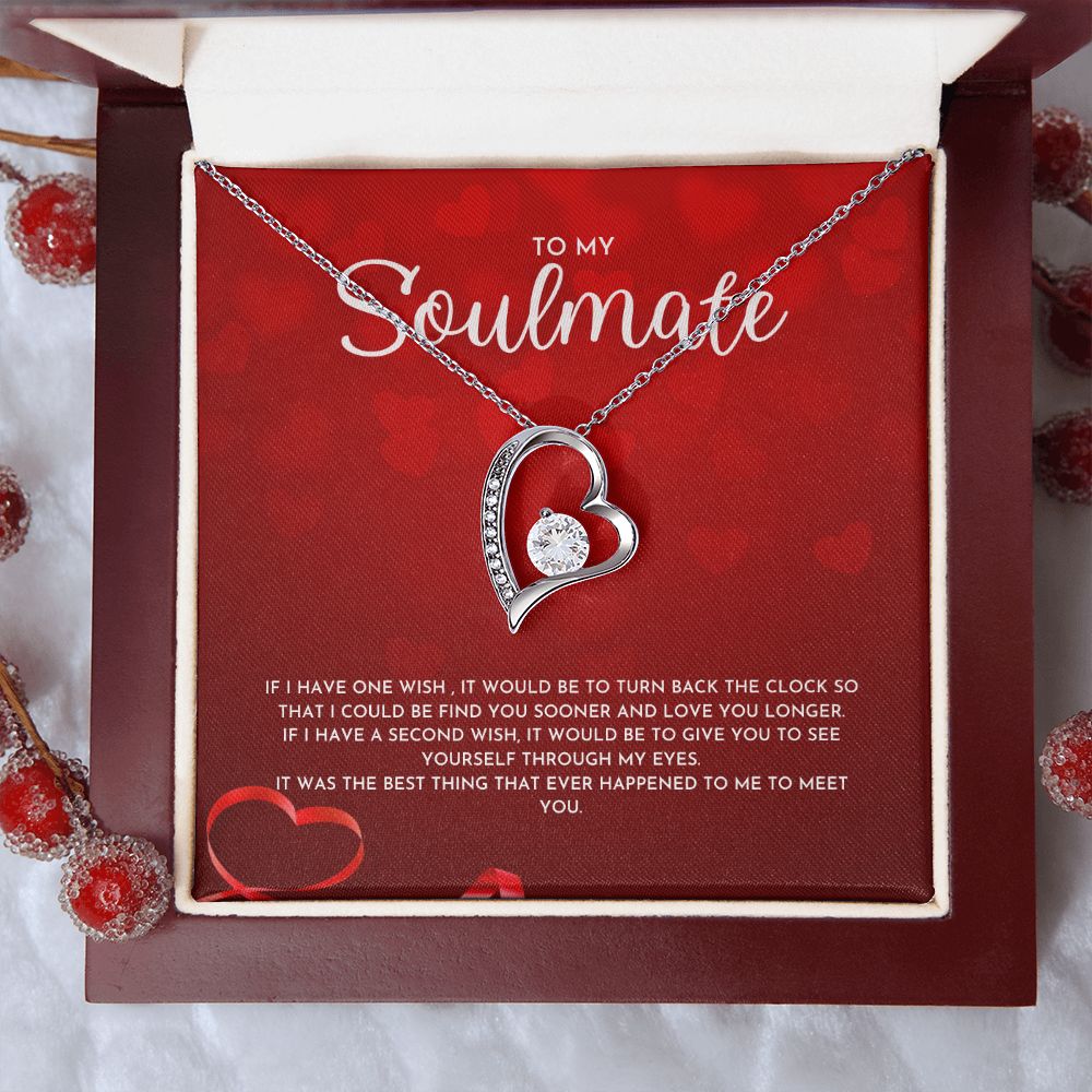 To My Soulmate Dazzling Forever Love Necklace, Perfect Valentine's Day Gift for Her