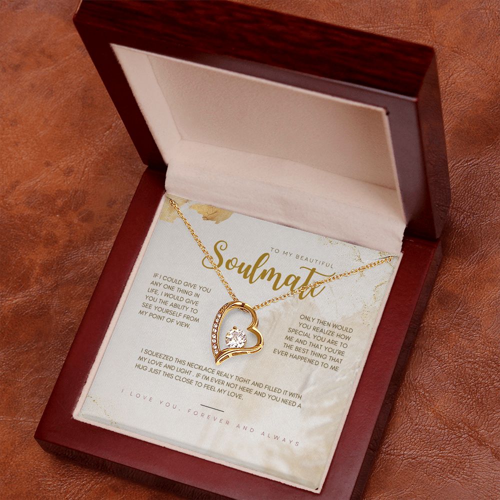 To My Beautiful Soulmate Forever Love Necklace, Valentine's Day Gift for Her