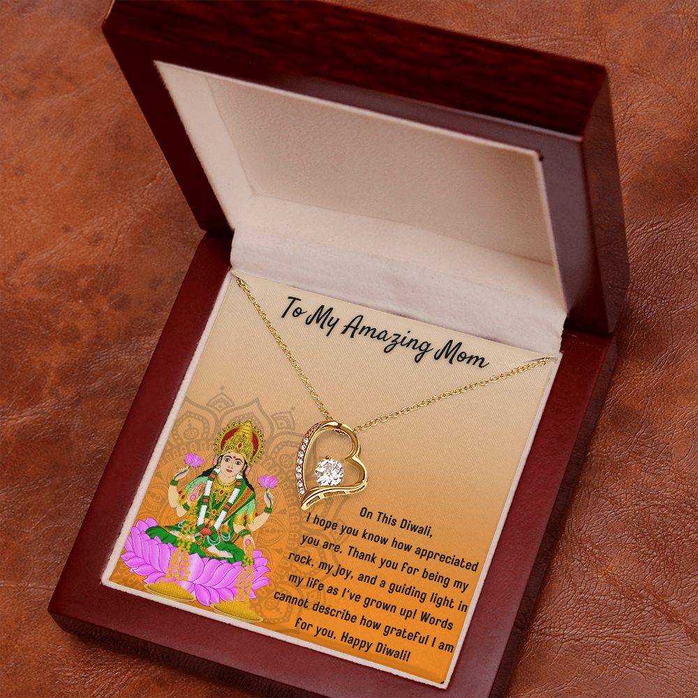 To My Amazing Mom I Forever Love You Blessed by Goddess Lakshmi Necklace Set