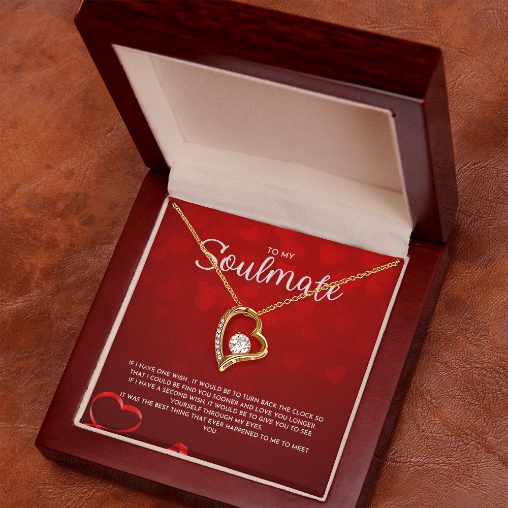 To My Soulmate Dazzling Forever Love Necklace, Perfect Valentine's Day Gift for Her