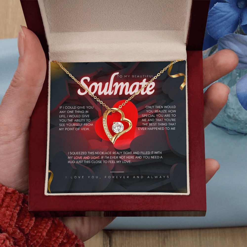 To My Beautiful Soulmate dazzling Forever Love Necklace, valentine's day gift for her