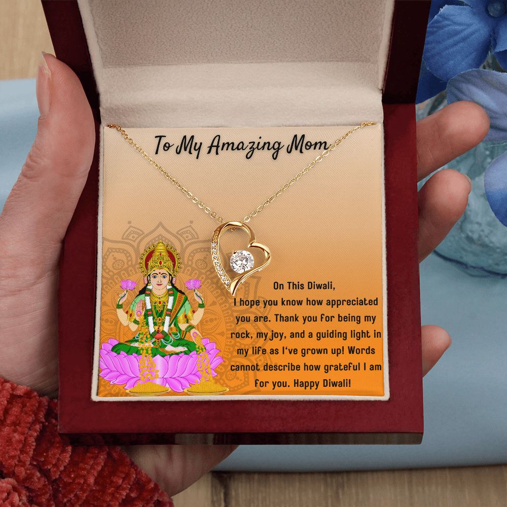 To My Amazing Mom I Forever Love You Blessed by Goddess Lakshmi Necklace Set