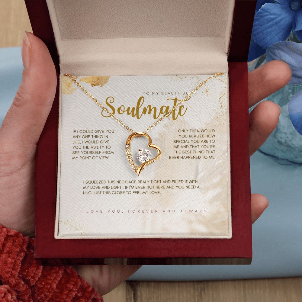 To My Beautiful Soulmate Forever Love Necklace, Valentine's Day Gift for Her