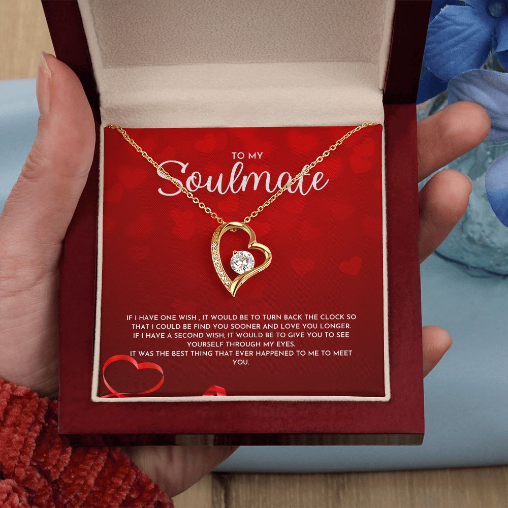 To My Soulmate Dazzling Forever Love Necklace, Perfect Valentine's Day Gift for Her