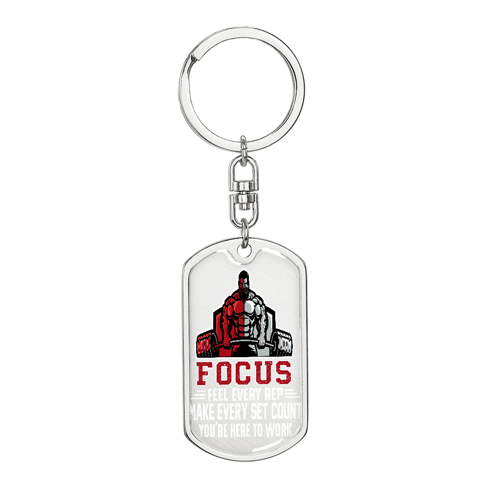Foucs Dog Tag with Swivel Keychain