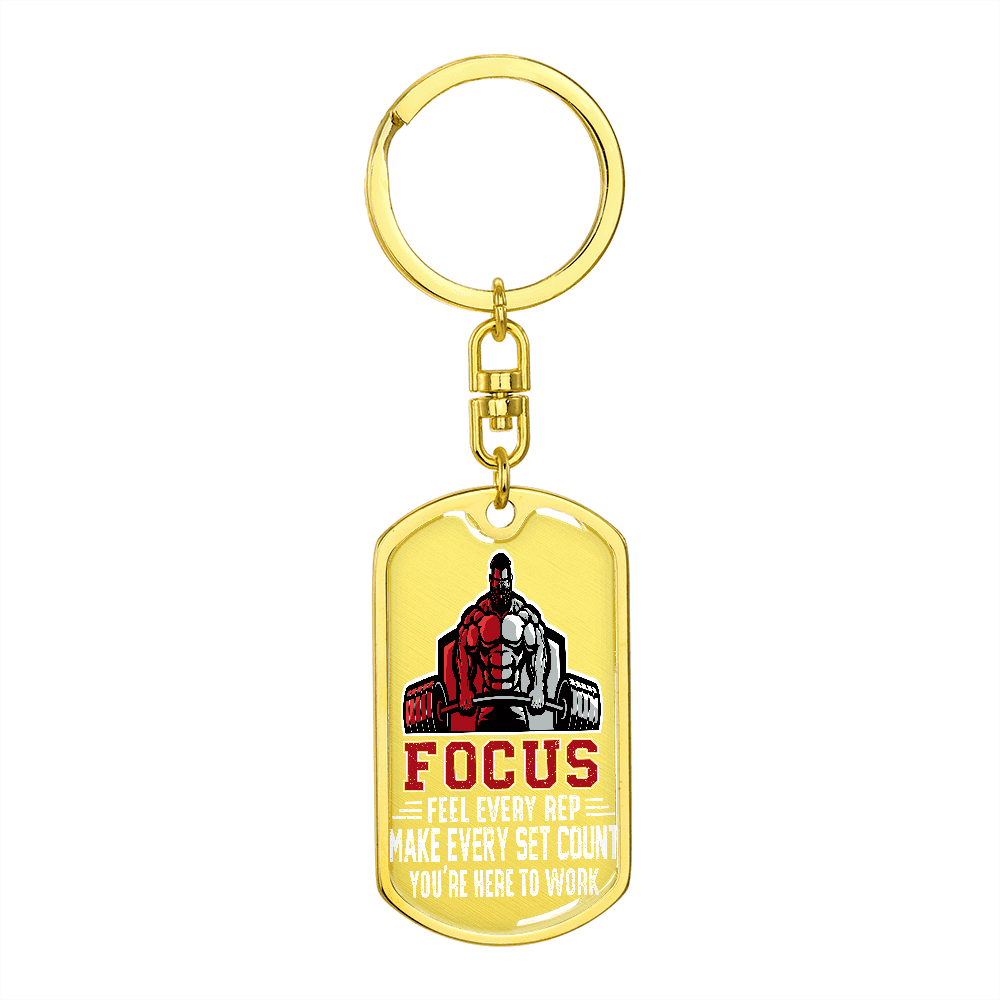 Foucs Dog Tag with Swivel Keychain