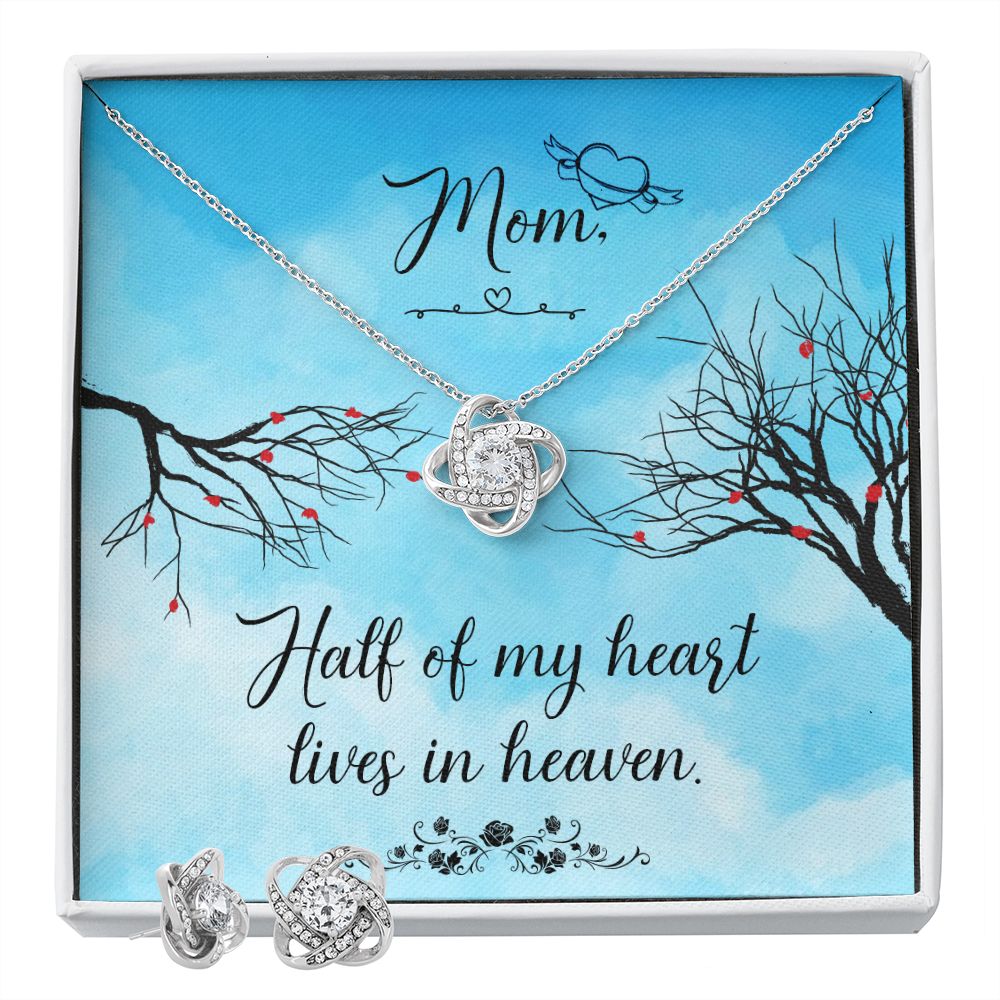 Half of my heart Love Knot Earring & Necklace Set