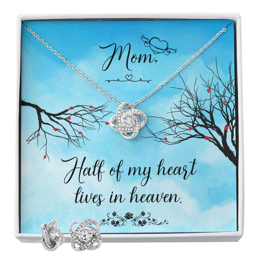 Half of my heart Love Knot Earring & Necklace Set