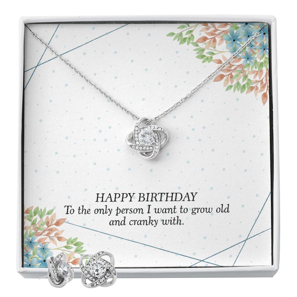 Happy birthday-01 Love Knot Earring & Necklace Set