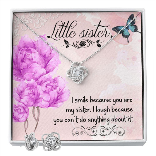 I smile because you are Love Knot Earring & Necklace Set