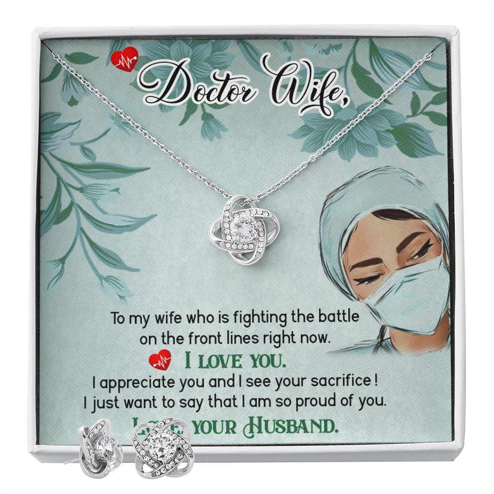 Doctor Wife Love Knot Earring & Necklace Set