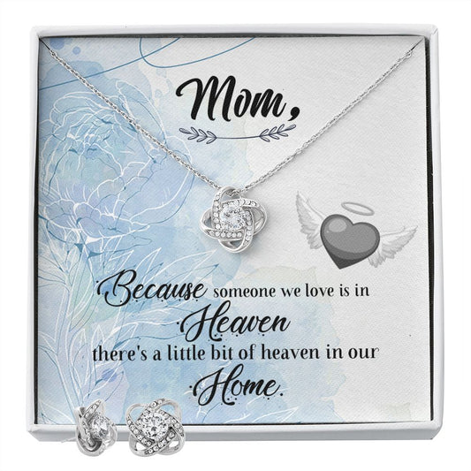 Because someone we love Love Knot Earring & Necklace Set