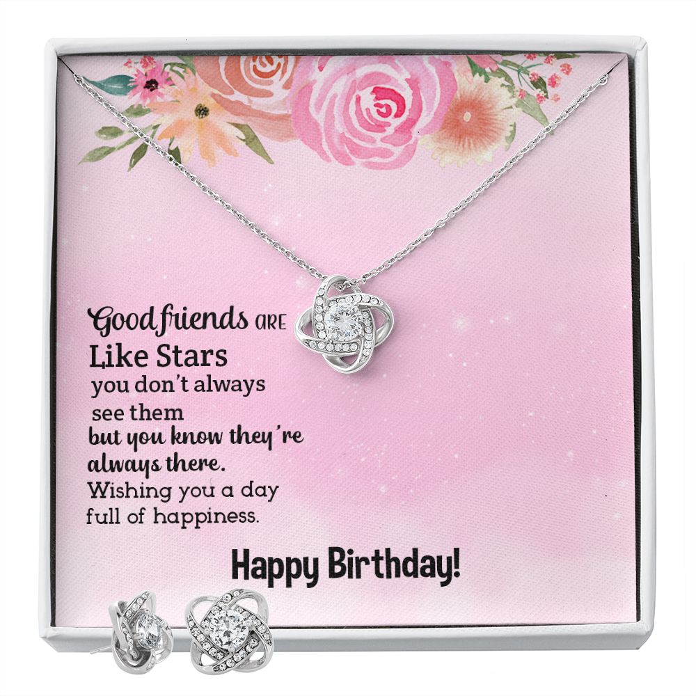 good friend Love Knot Earring & Necklace Set