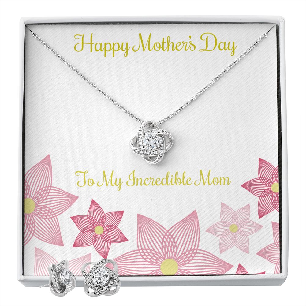 Mothers Day Inserts-01(1) Love Knot Earring & Necklace Set