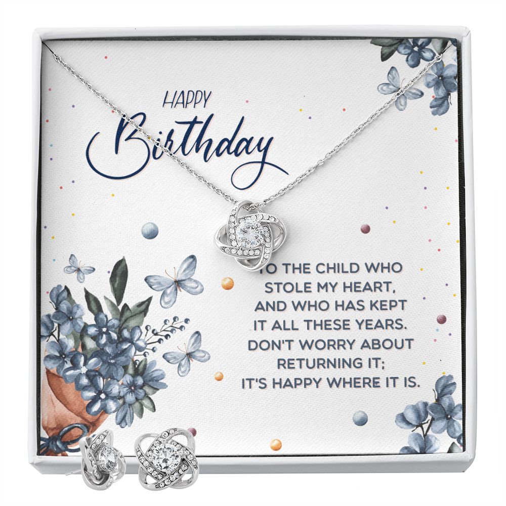 Copy of Happy birthday to the child who Love Knot Earring & Necklace Set