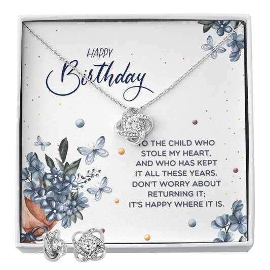 Copy of Happy birthday to the child who Love Knot Earring & Necklace Set