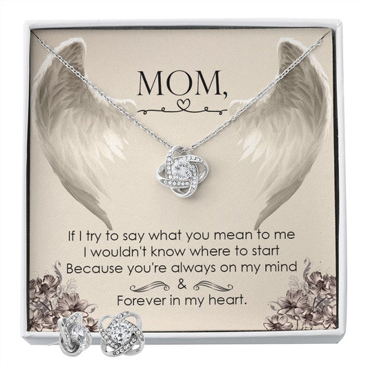 If I try to say Love Knot Earring & Necklace Set