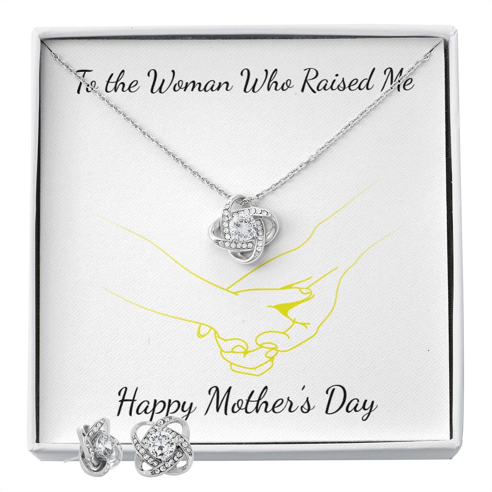 Mothers Day Inserts-02 Love Knot Earring & Necklace Set