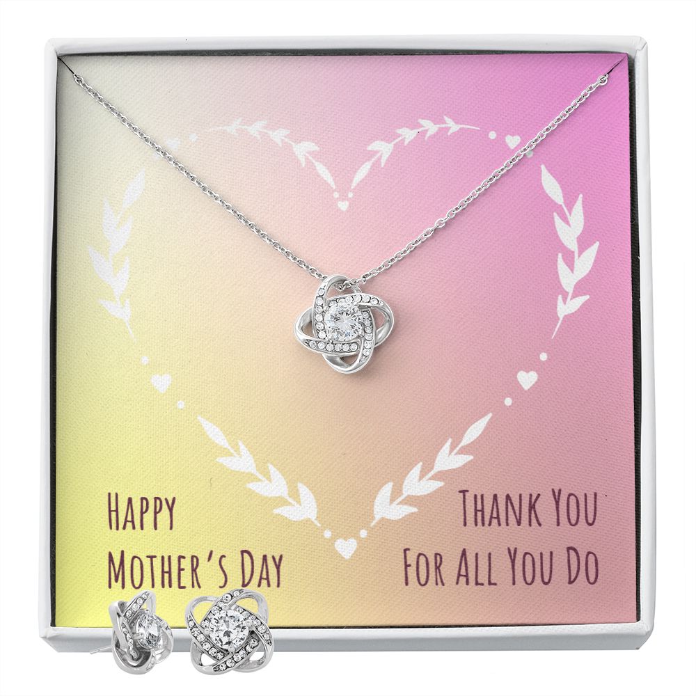mothersdayitem-03 Love Knot Earring & Necklace Set