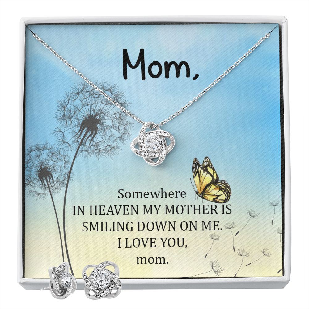 Somewhere in heaven Love Knot Earring & Necklace Set