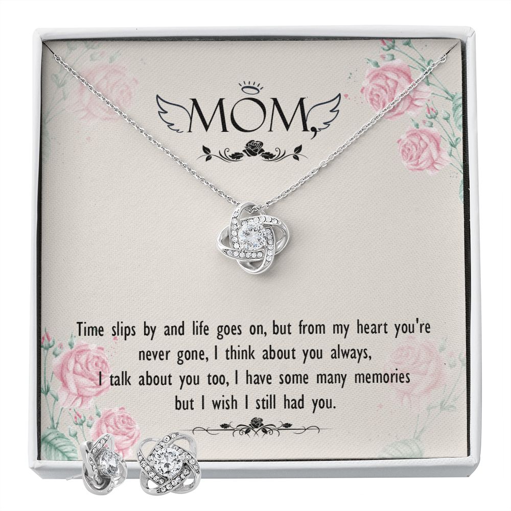 Time slips by Love Knot Earring & Necklace Set