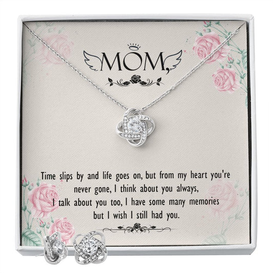 Time slips by Love Knot Earring & Necklace Set