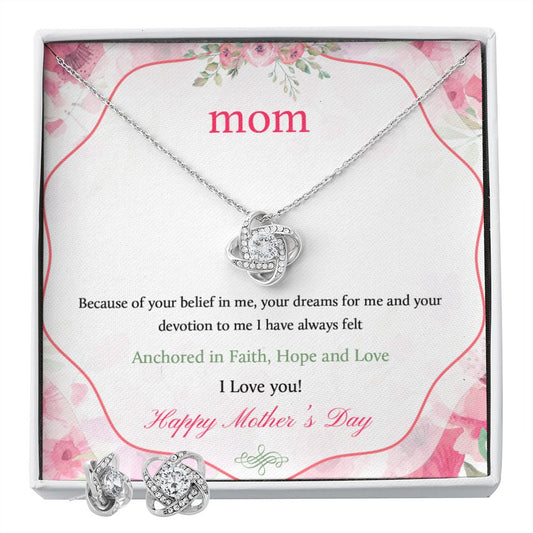 Message Card Mother day -final Love Knot Earring & Necklace Set