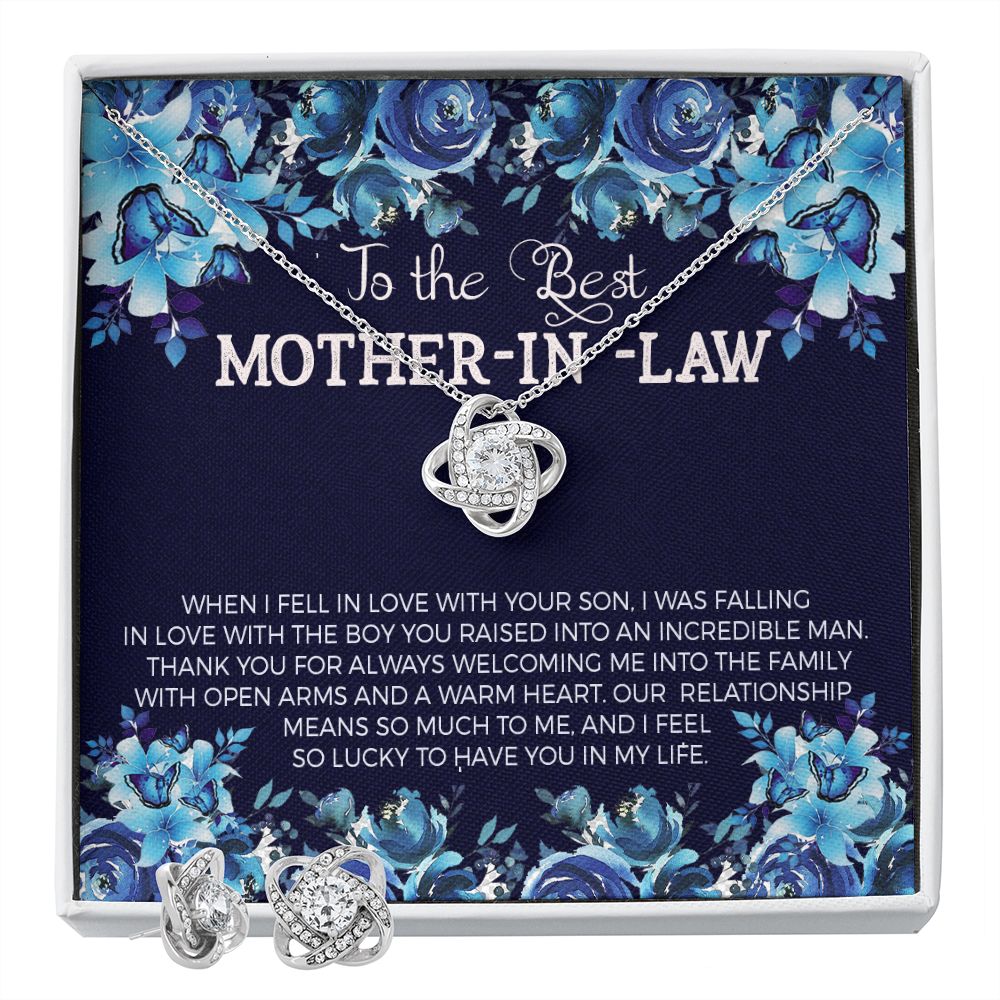 MessageSOOOO Love Knot Earring & Necklace Set