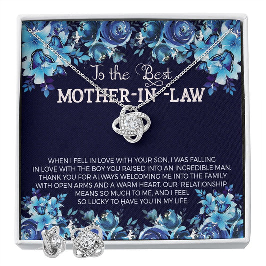 MessageSOOOO Love Knot Earring & Necklace Set