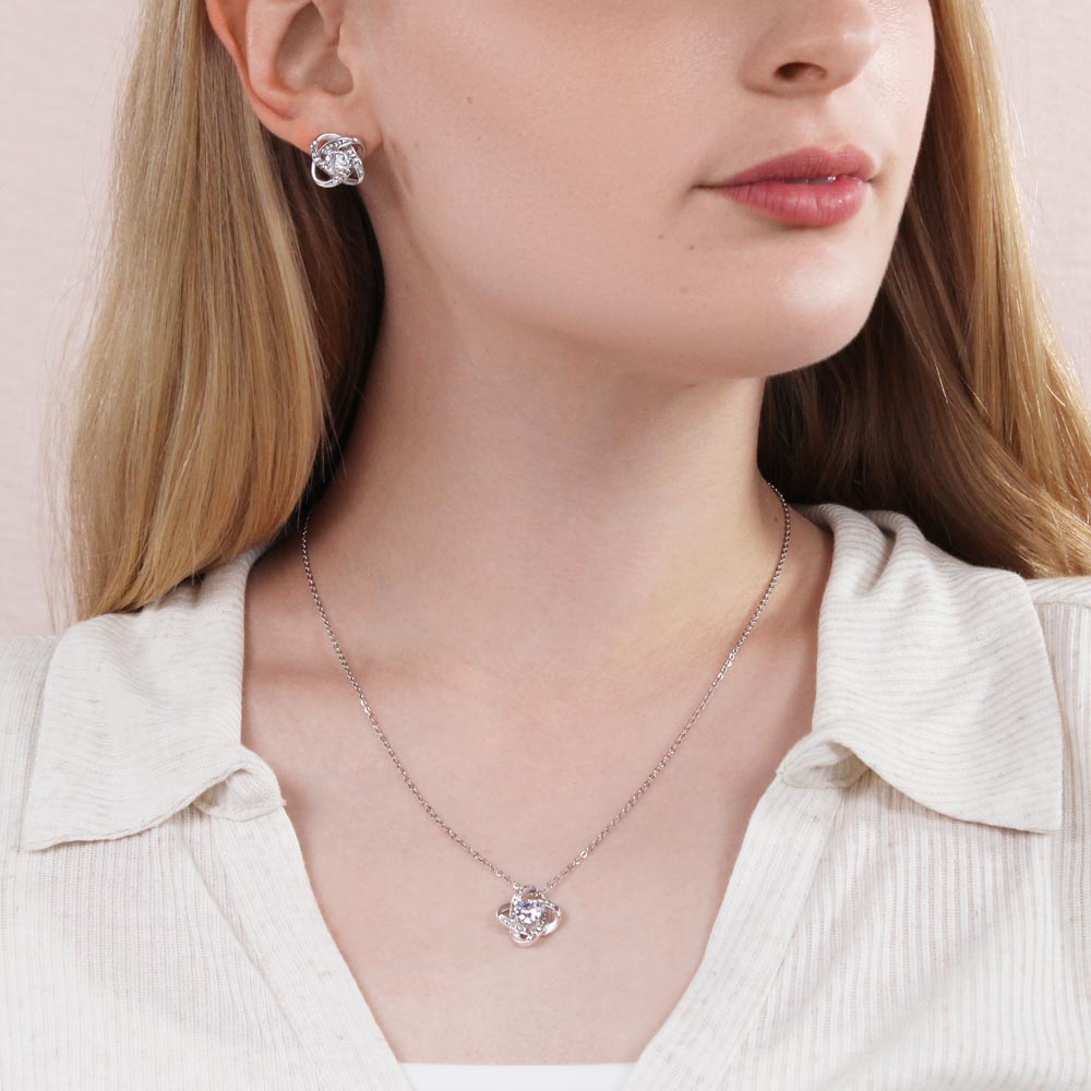 Nurse Love Knot Earring & Necklace Set