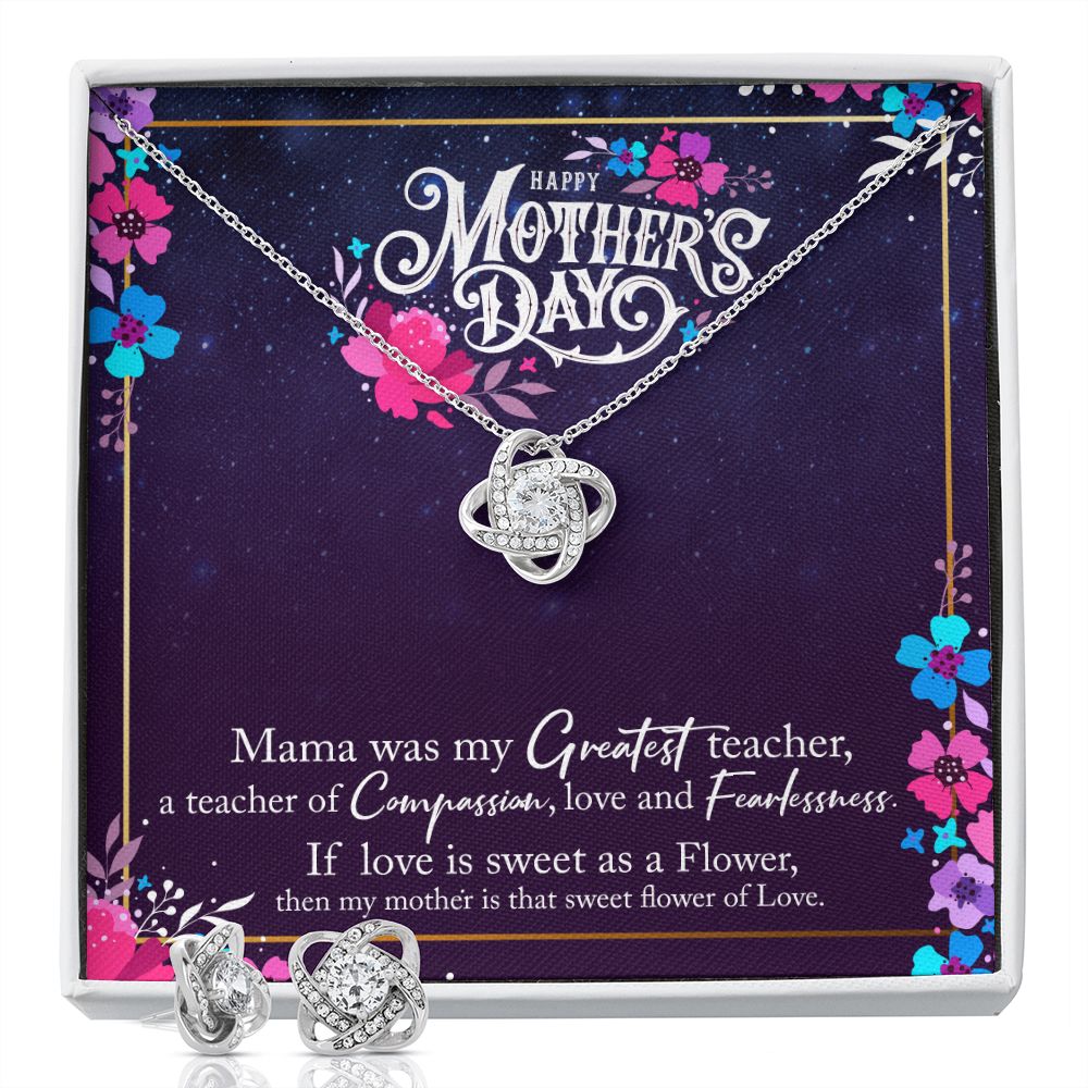 Happy Mothers Day, Mama was my Greatest Love Knot Earring & Necklace Set